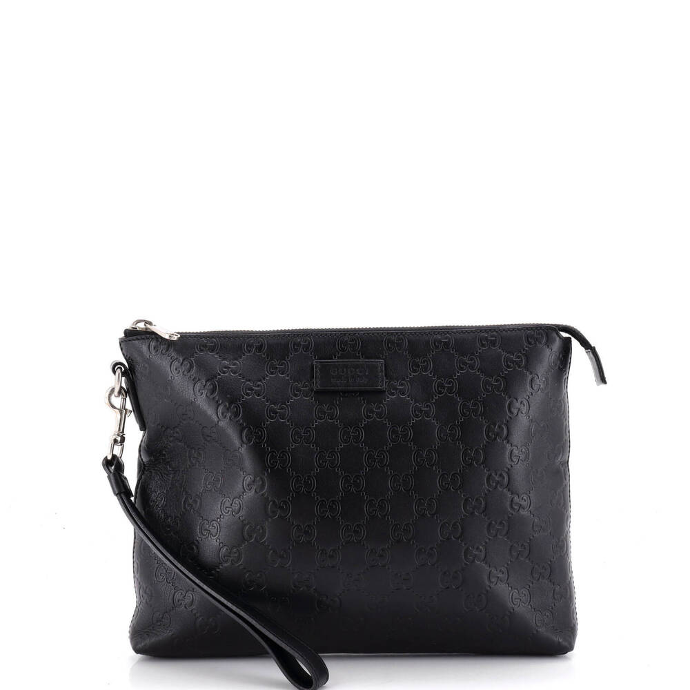 Gucci Signature Soft Wristlet Guccissima Leather